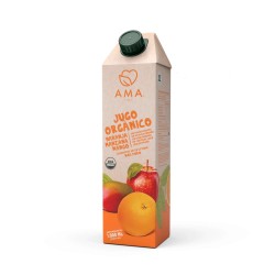 Jugo naranja manzana y mango organico 1 litro Marca Ama