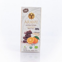 Barra choco naranja organica 100% 50 gramos Marca Arawi
