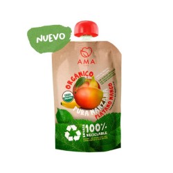 Manzana platano mango organico envase reciclable 90 gramos Marca Ama